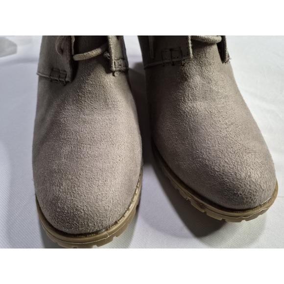 Rampage Women's Harriet Suede Lace Up Ankle Wedge Boots Tan Size 10m NWOB - Picture 9 of 11